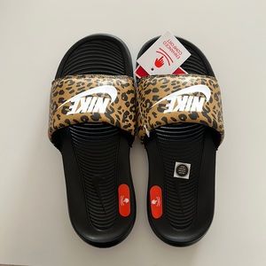 Women’s cheetah Nike slides